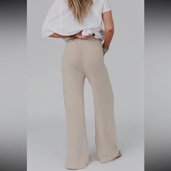 130 - Relaxing Robin Wide-Leg Pants Beige Womens